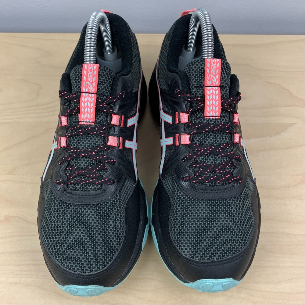 ASICS Women's Black with Coral & Mint Trail Running Shoes - Picture 4 of 10